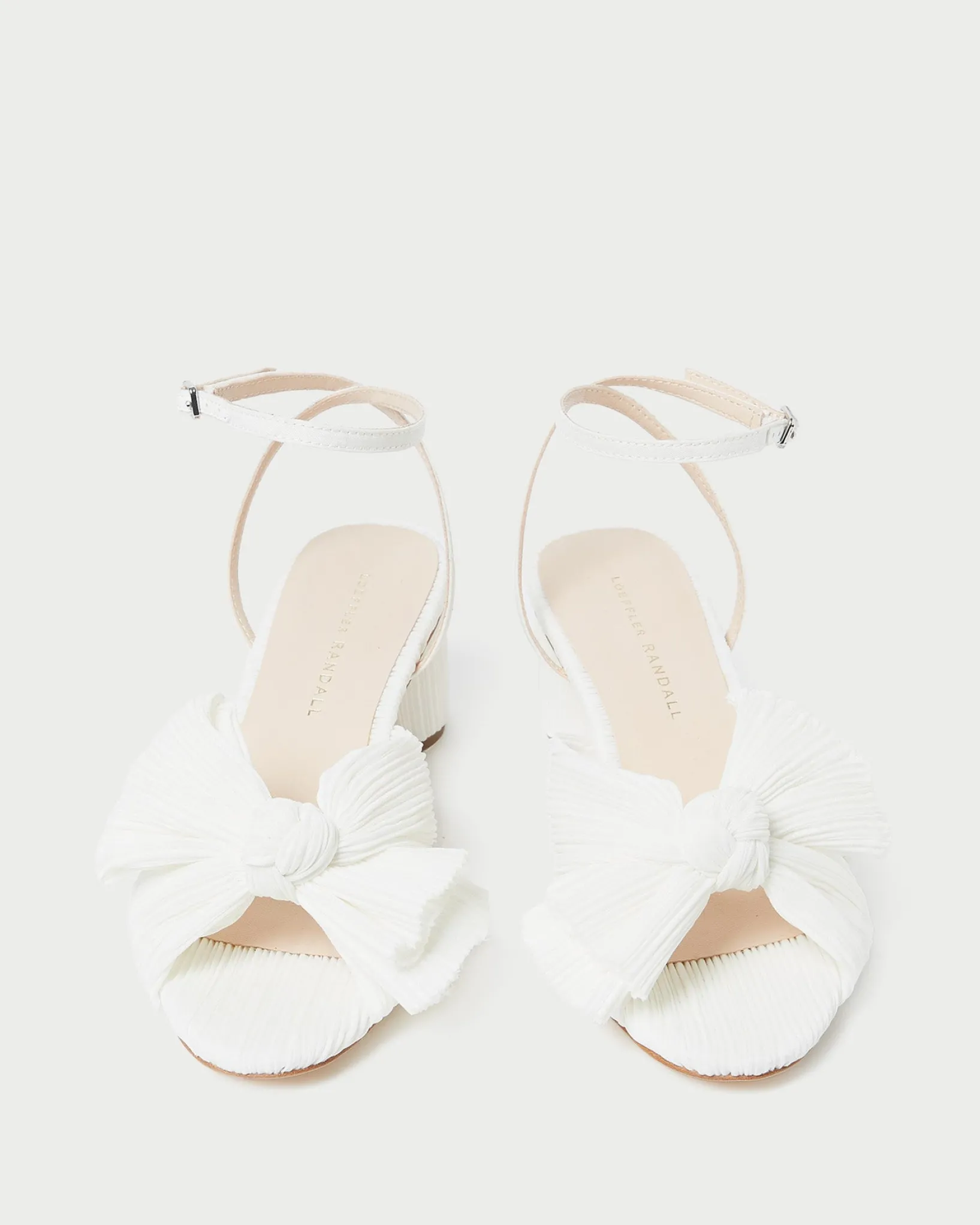 Outlet Loeffler Randall Dahlia Pearl Pleated Bow Heel Vegan Pearl