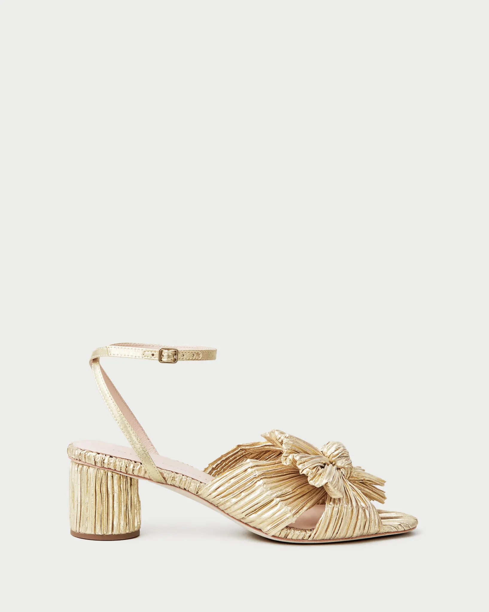 Clearance Loeffler Randall Dahlia Pleated Bow Heel Platinum