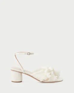 Clearance Loeffler Randall Dahlia Pleated Bow Heel Platinum