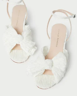 Clearance Loeffler Randall Dahlia Pleated Bow Heel Platinum