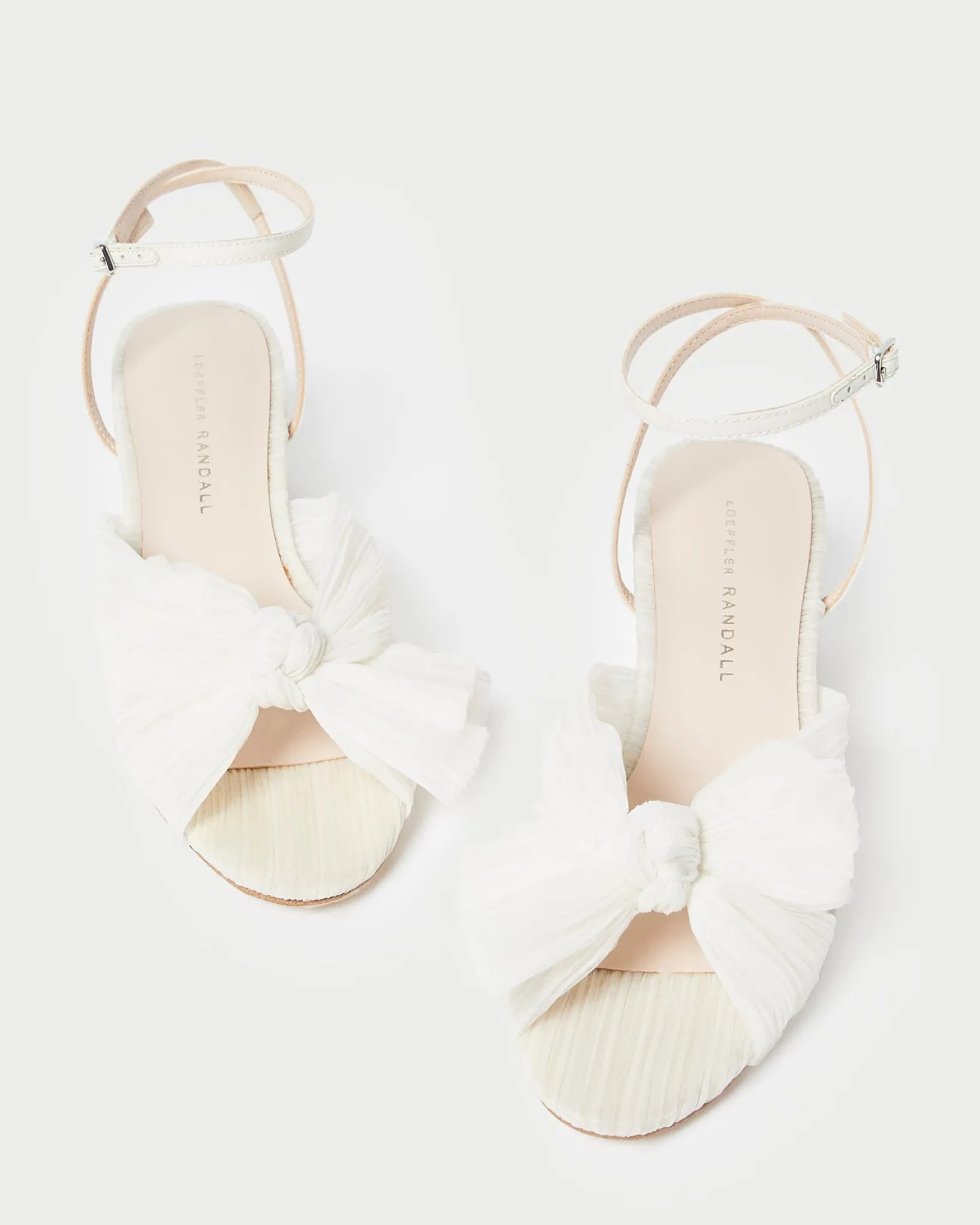 Loeffler Randall Dahlia White Lace Bow Heel White/Cream