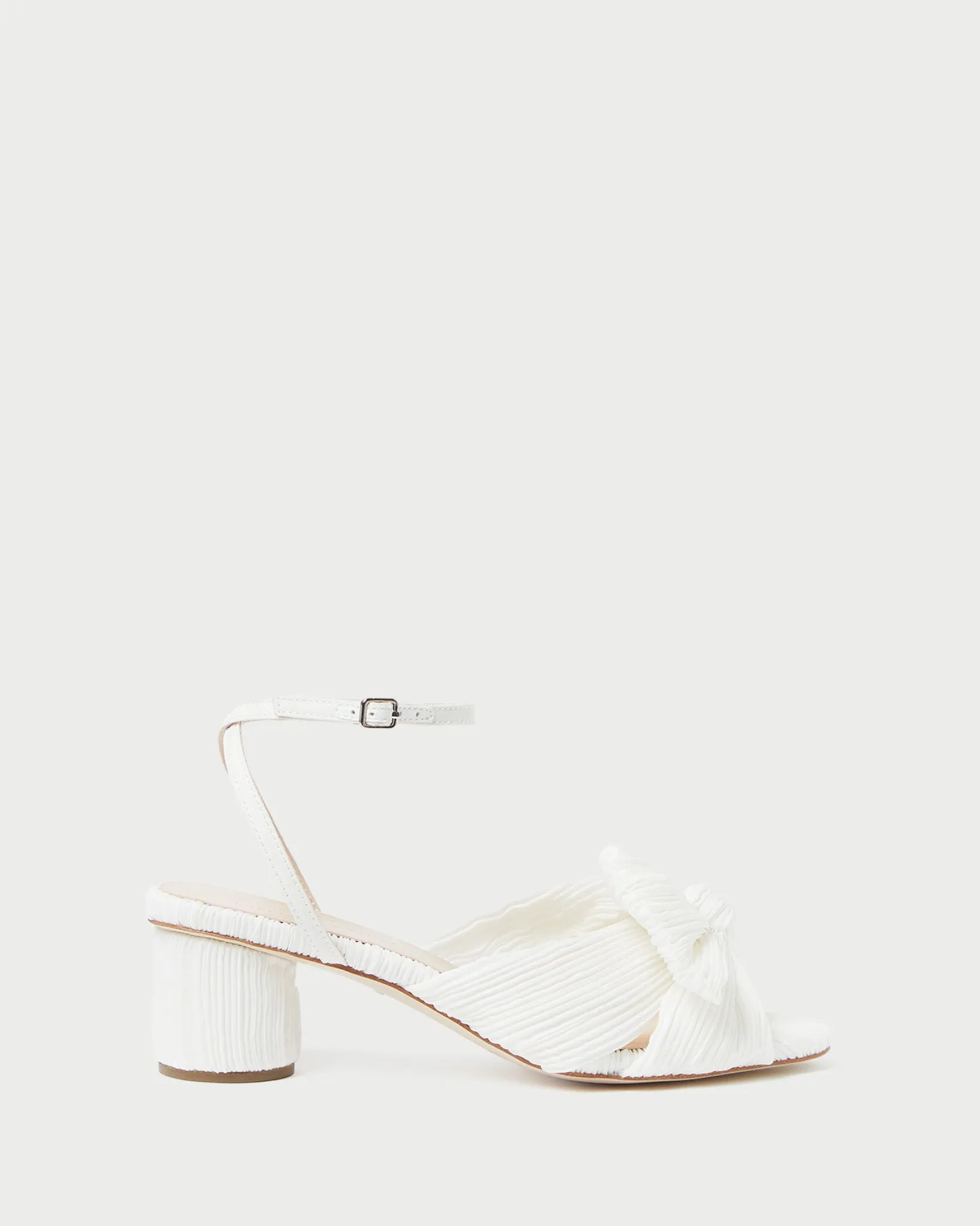 New Loeffler Randall Dahlia Pleated Bow Heel White