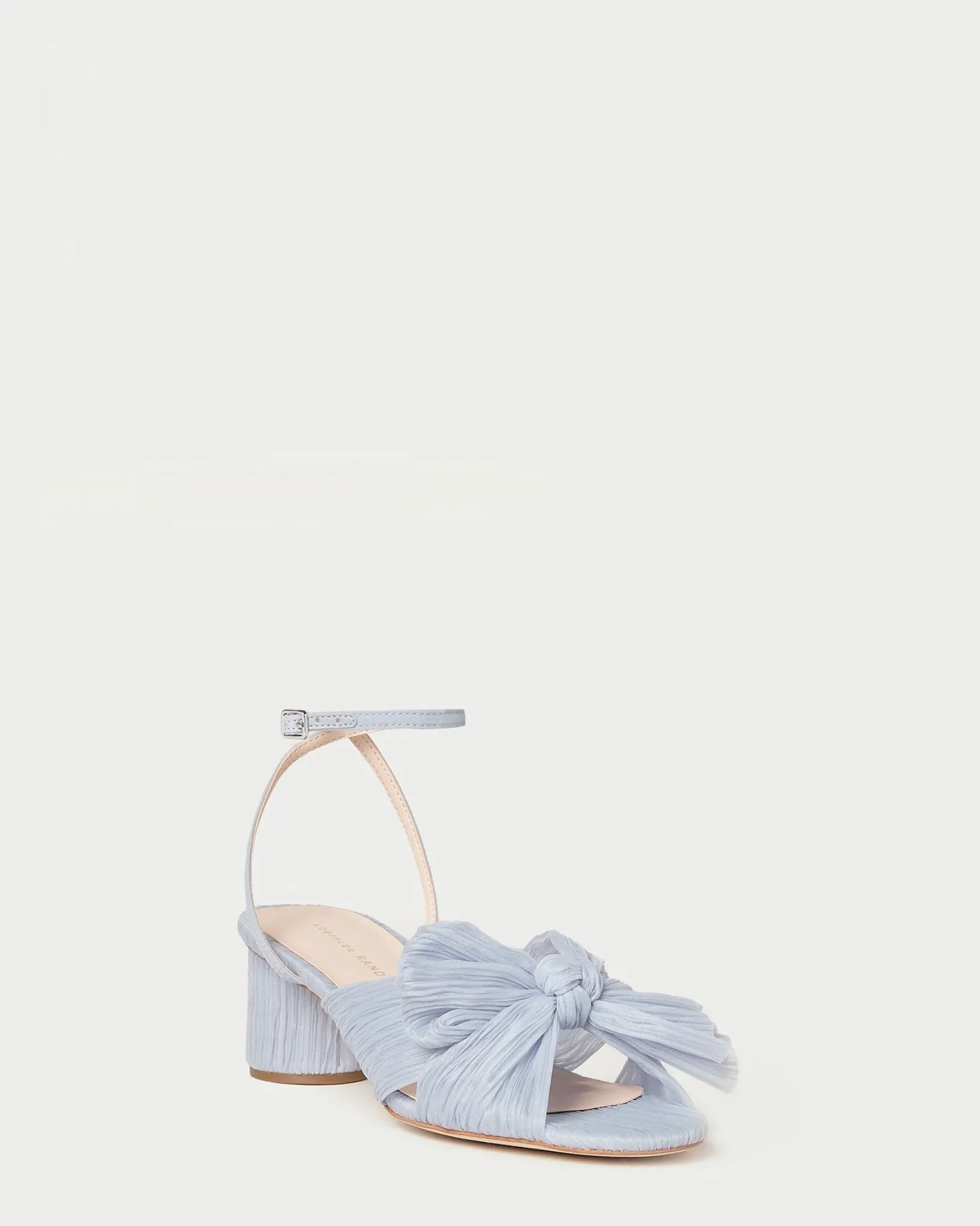 New Loeffler Randall Dahlia Pleated Bow Heel White