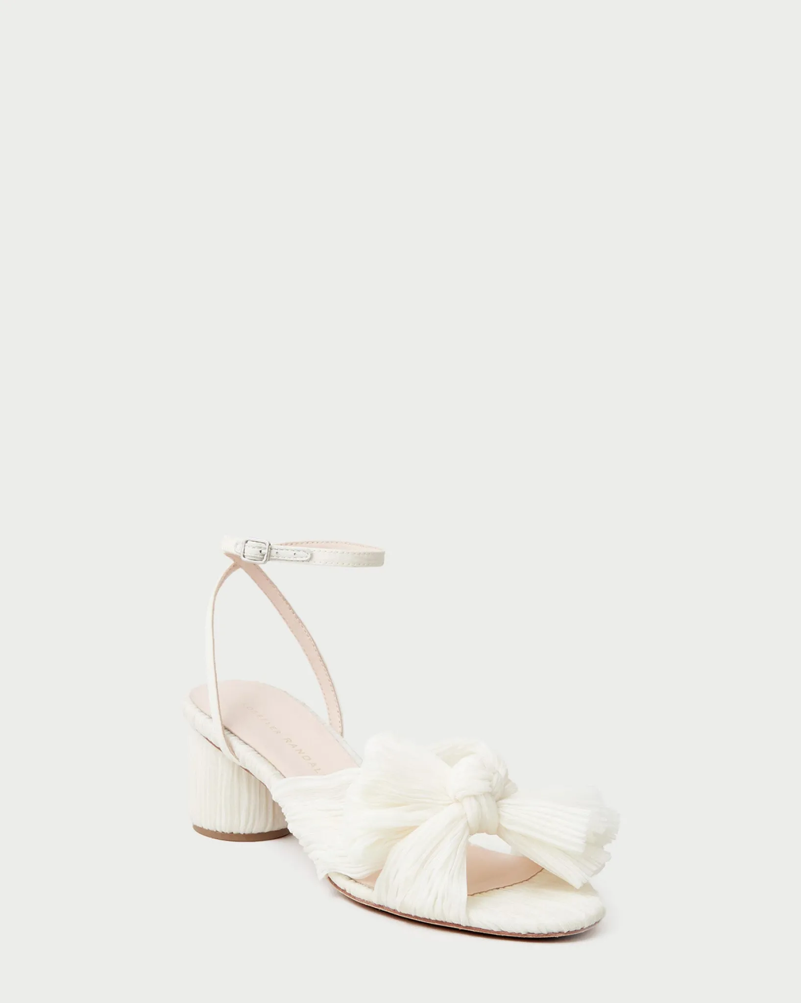 New Loeffler Randall Dahlia Pleated Bow Heel White