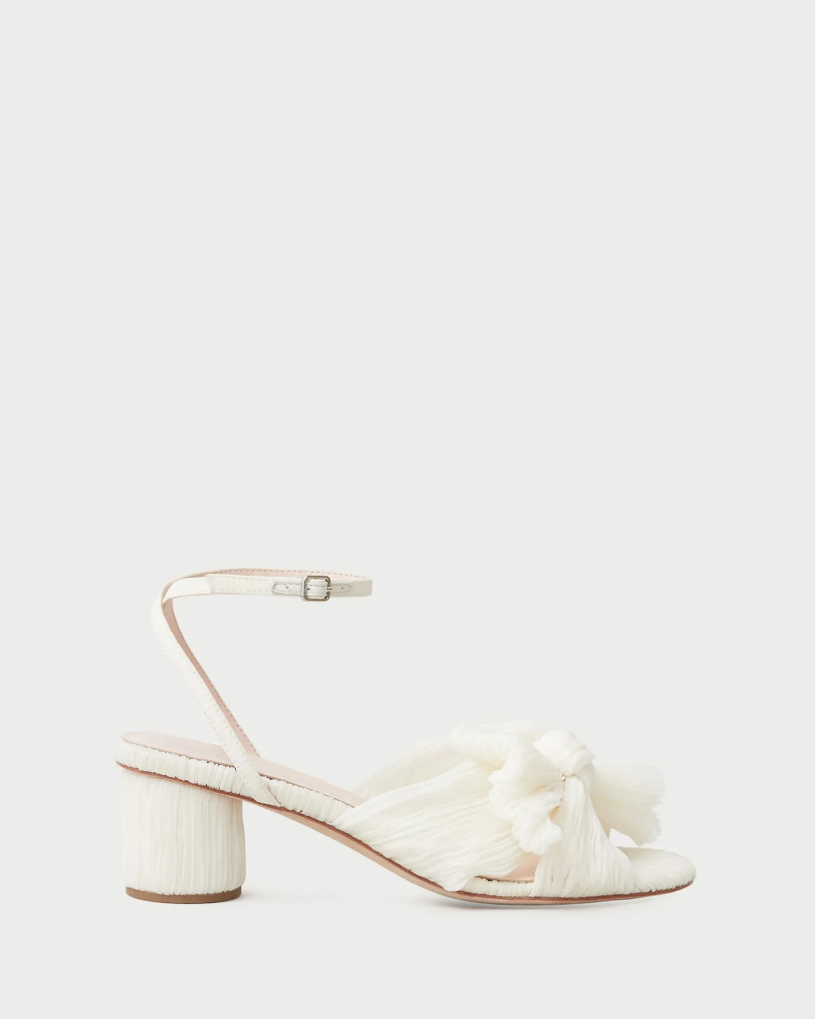 New Loeffler Randall Dahlia Pleated Bow Heel White