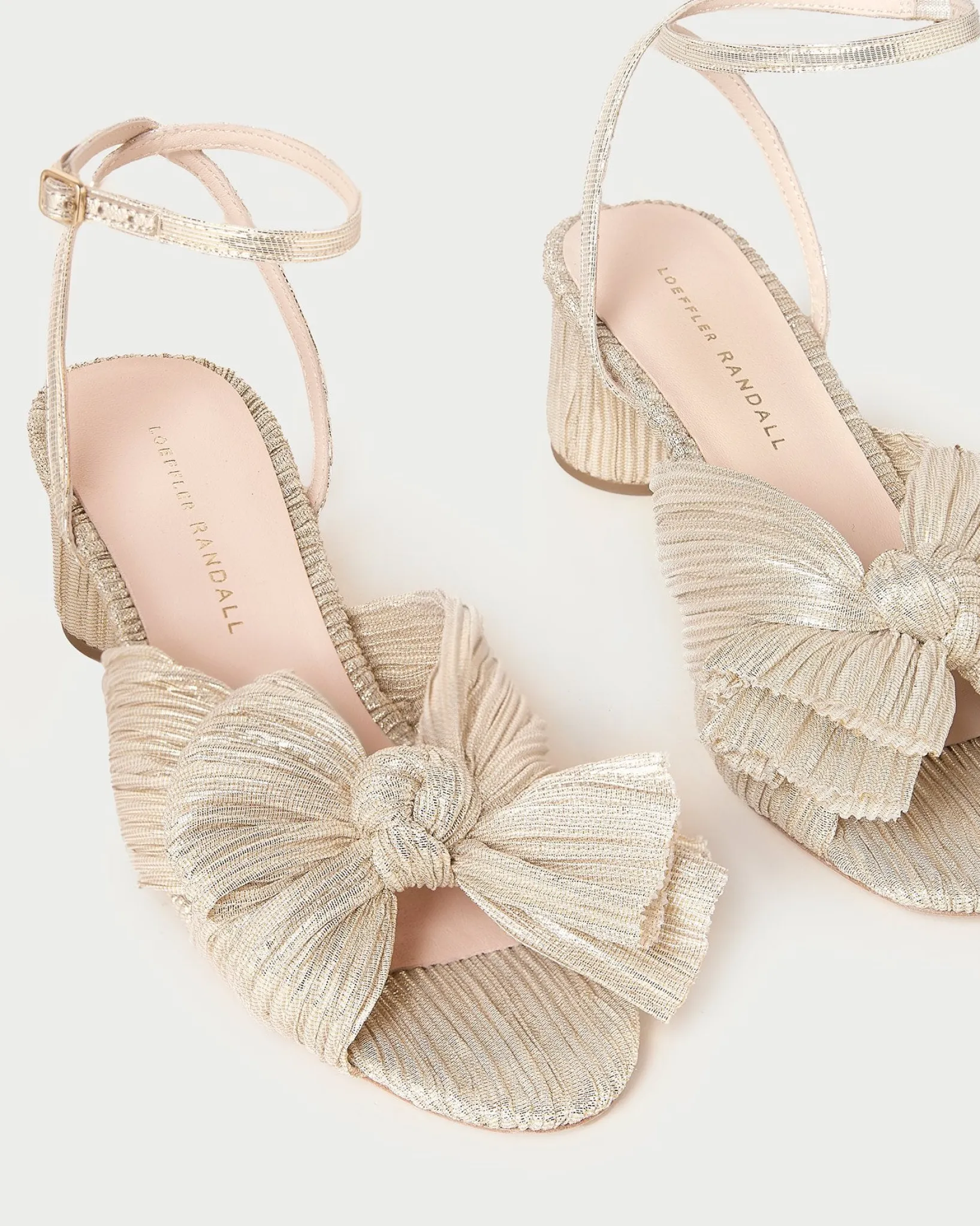 New Loeffler Randall Dahlia Pleated Bow Heel White