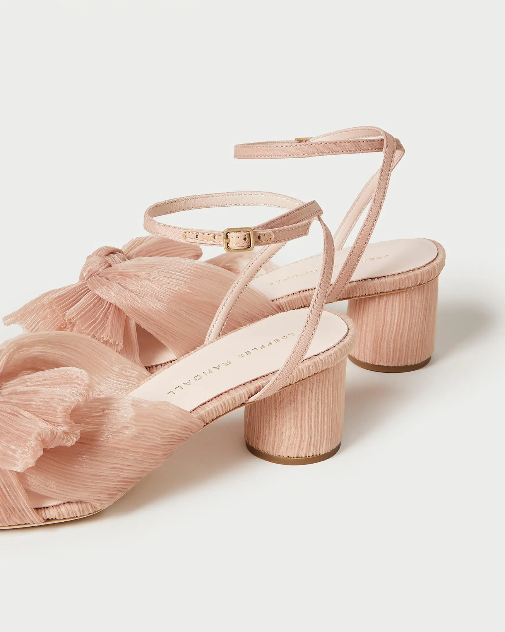 New Loeffler Randall Dahlia Pleated Bow Heel White