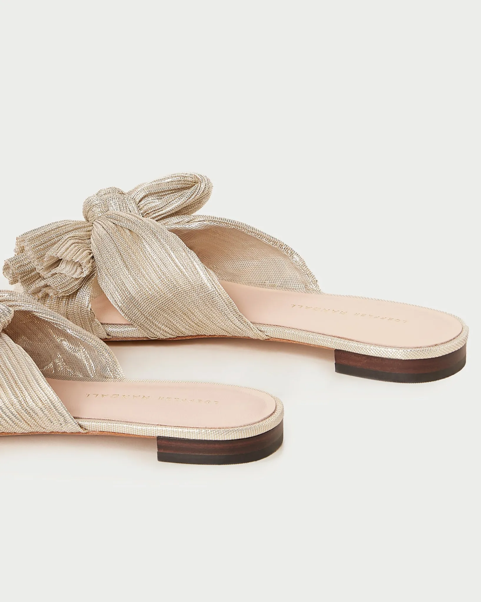 Hot Loeffler Randall Daphne Pleated Bow Slide Gold