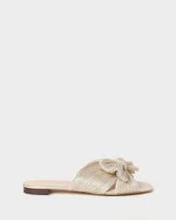 Hot Loeffler Randall Daphne Pleated Bow Slide Gold