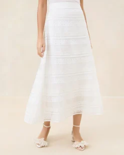 Outlet Loeffler Randall Delilah Cream Ruffle Organza Skirt Cream/Cream />