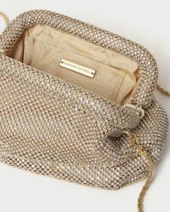 Best Loeffler Randall Doreen Gold Diamanté Frame Pouch Gold /><noscript><img width=