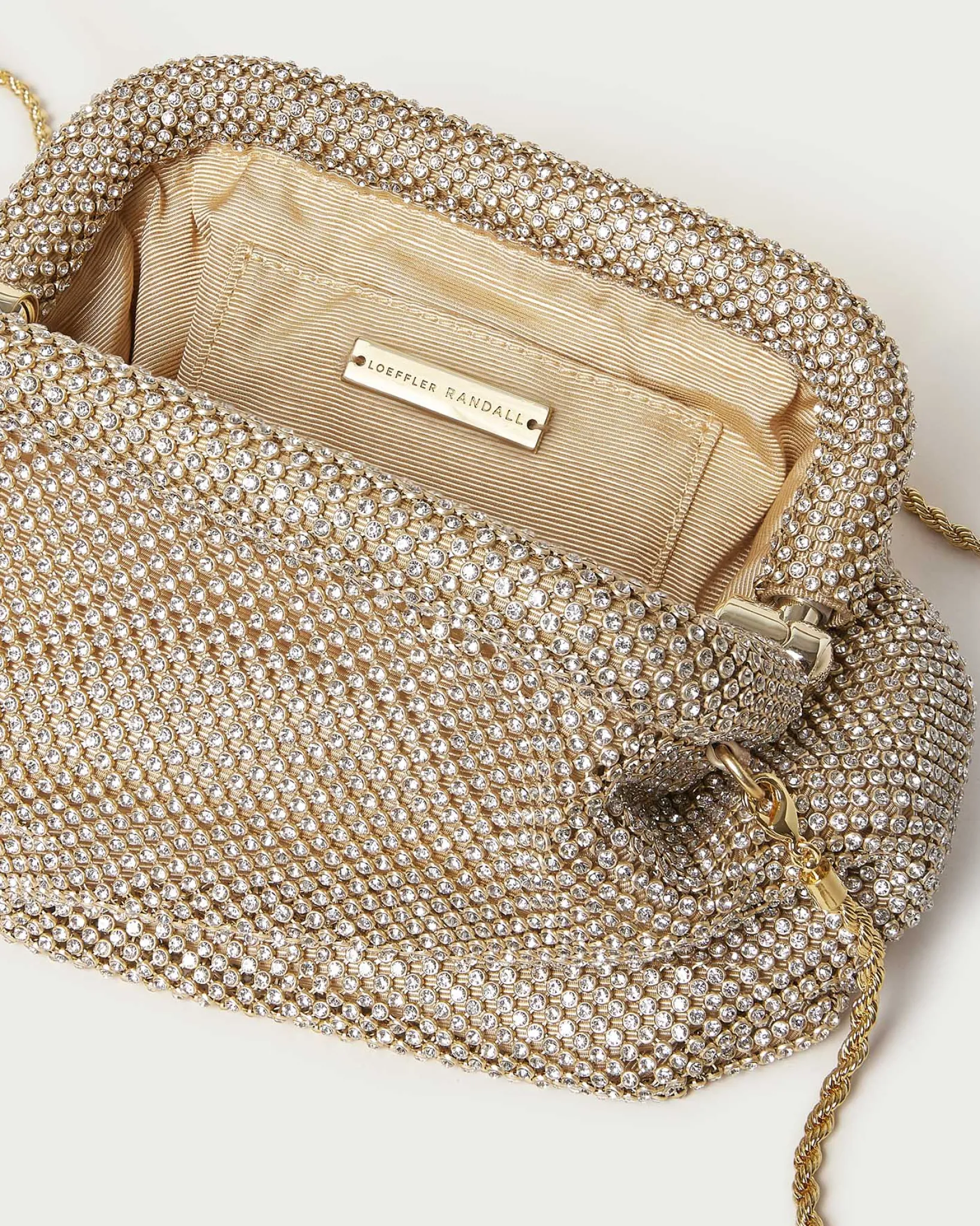 Best Loeffler Randall Doreen Gold Diamanté Frame Pouch Gold />