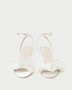Discount Loeffler Randall Elena Pearl Pleated Ruffle Sandal Pearl /><noscript><img width=