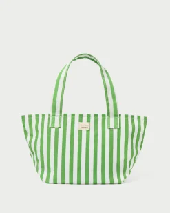 Online Loeffler Randall Ellis Green Stripe Packable Tote Green/Cream Stripe