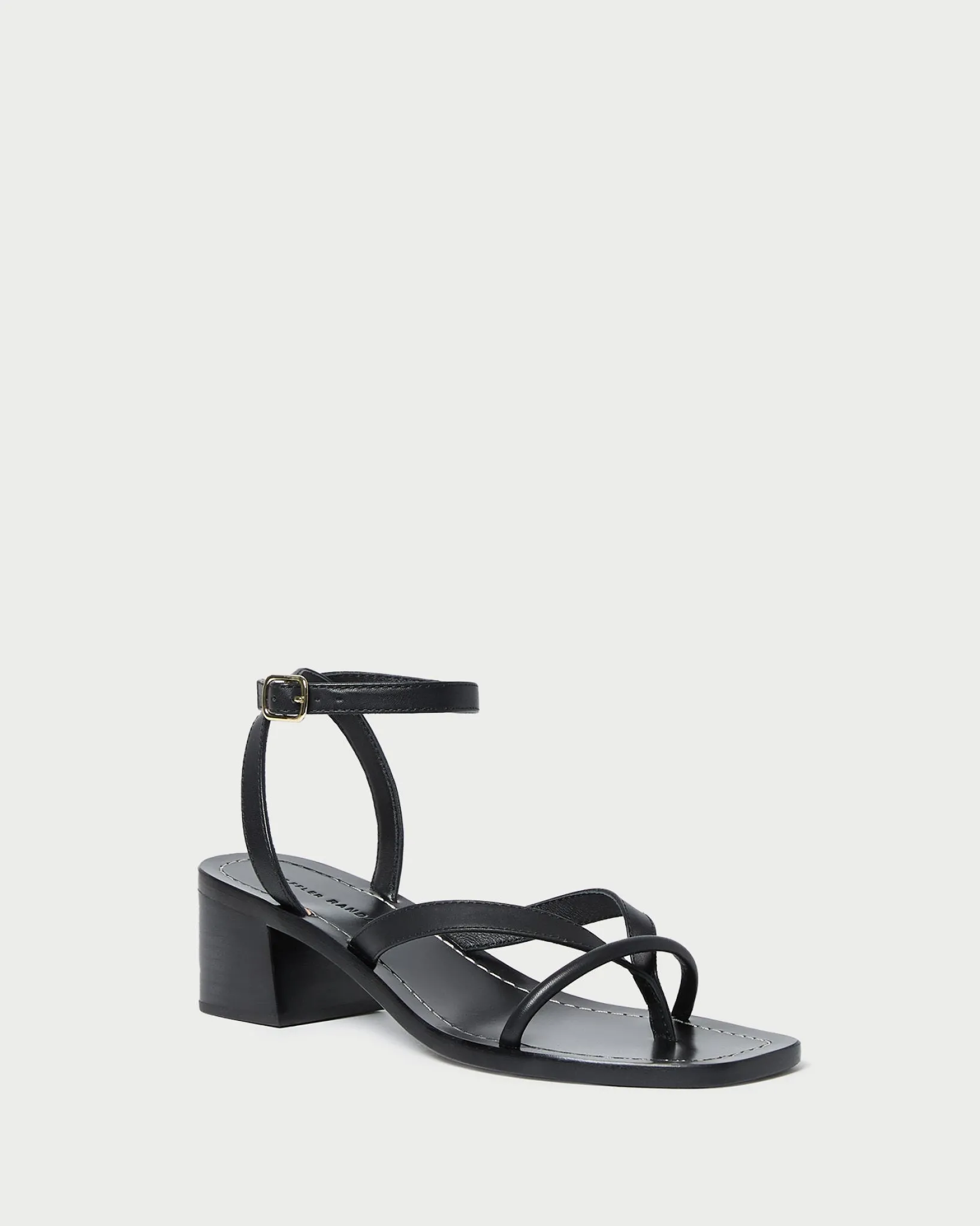 Clearance Loeffler Randall Eloise Leather Heeled Sandal Black