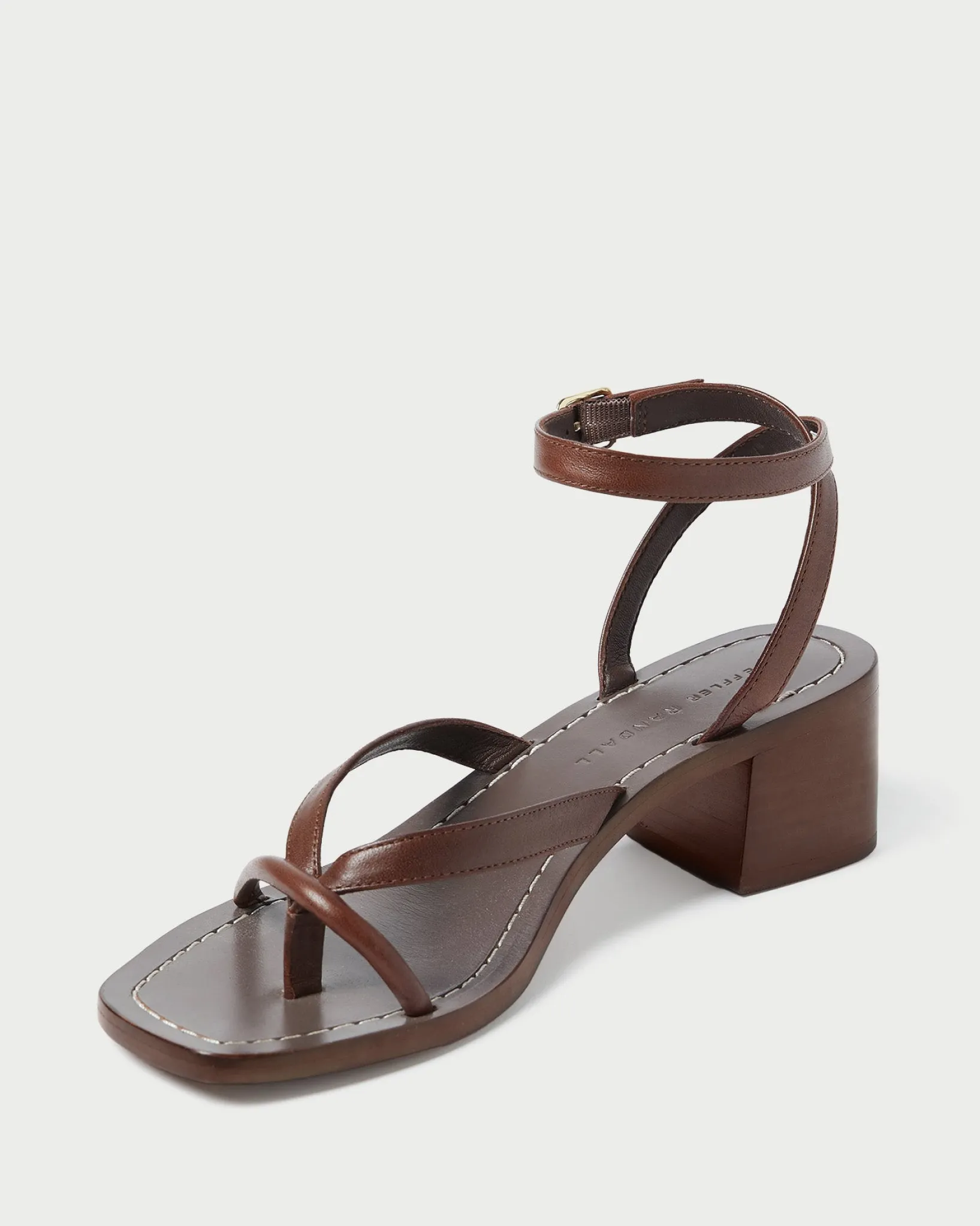 Clearance Loeffler Randall Eloise Leather Heeled Sandal Black