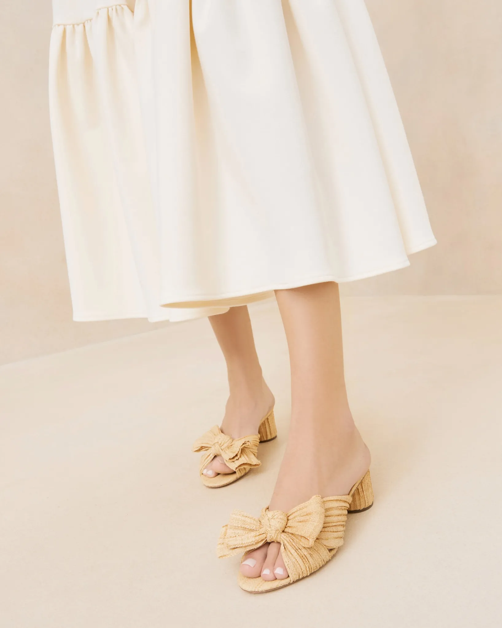 New Loeffler Randall Emilia Pleated Bow Heel Black
