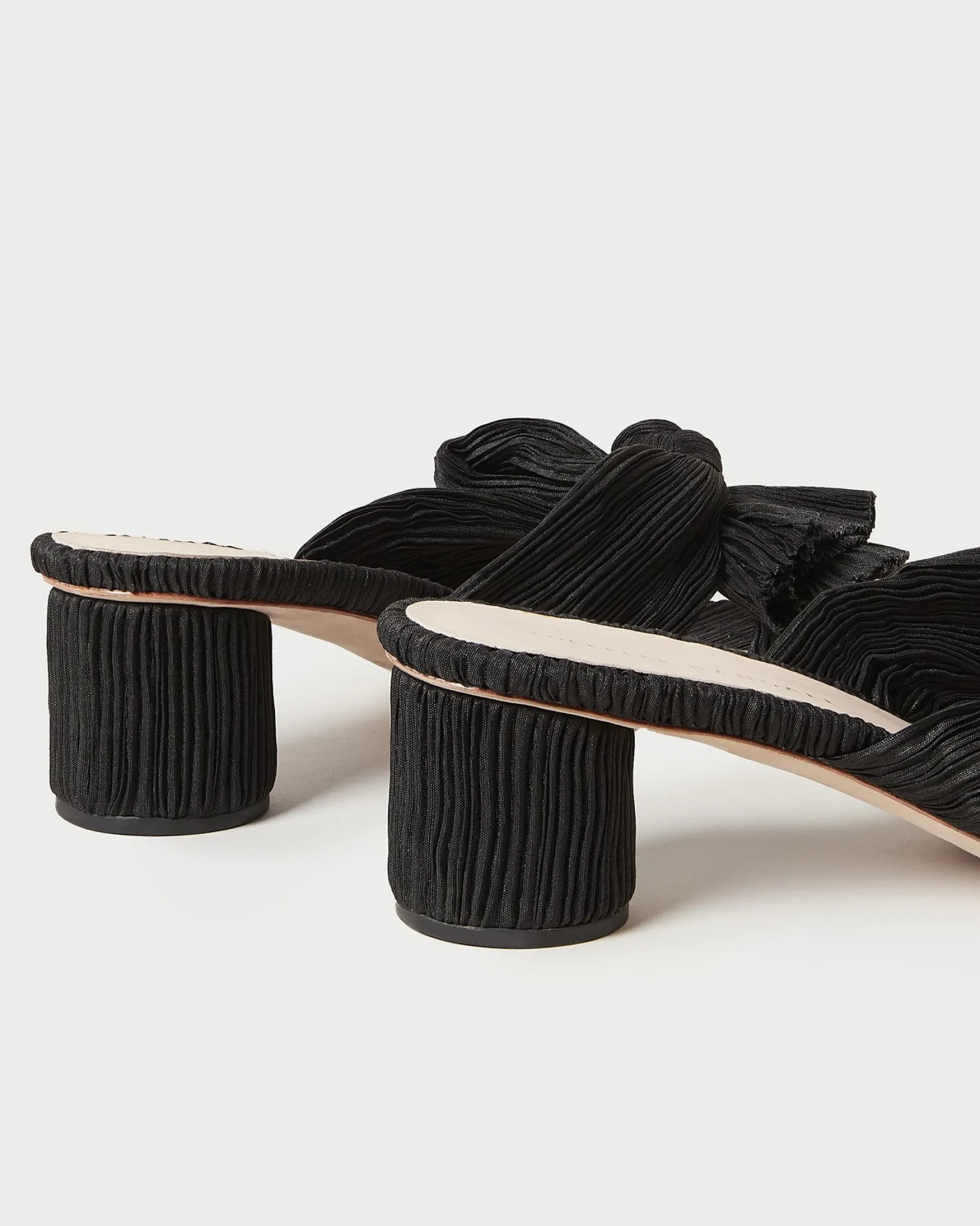 New Loeffler Randall Emilia Pleated Bow Heel Black