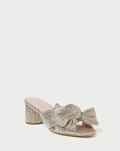 New Loeffler Randall Emilia Pleated Bow Heel Black