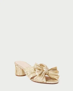 Online Loeffler Randall Emilia Pleated Bow Heel Champagne