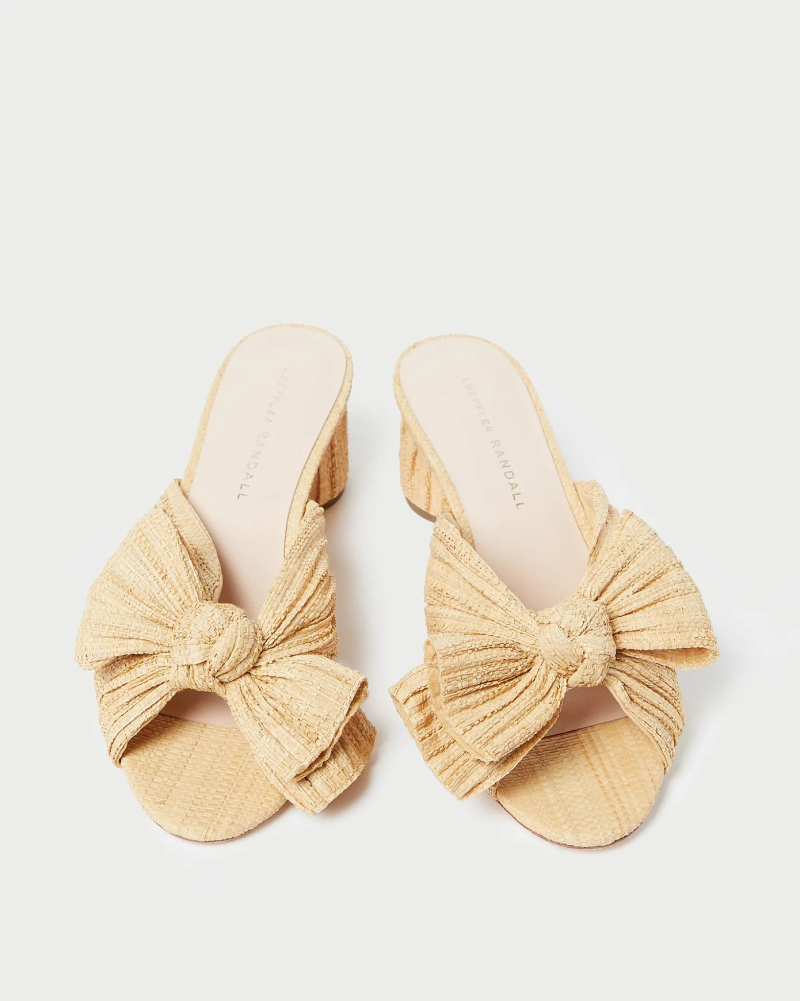 Loeffler Randall Emilia Pleated Bow Heel Gold