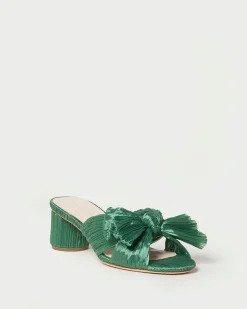 Loeffler Randall Emilia Pleated Bow Heel Gold