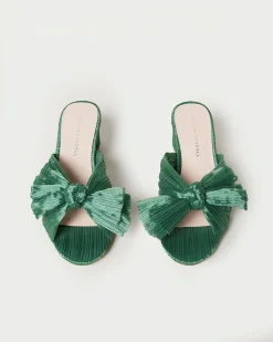 Loeffler Randall Emilia Pleated Bow Heel Gold