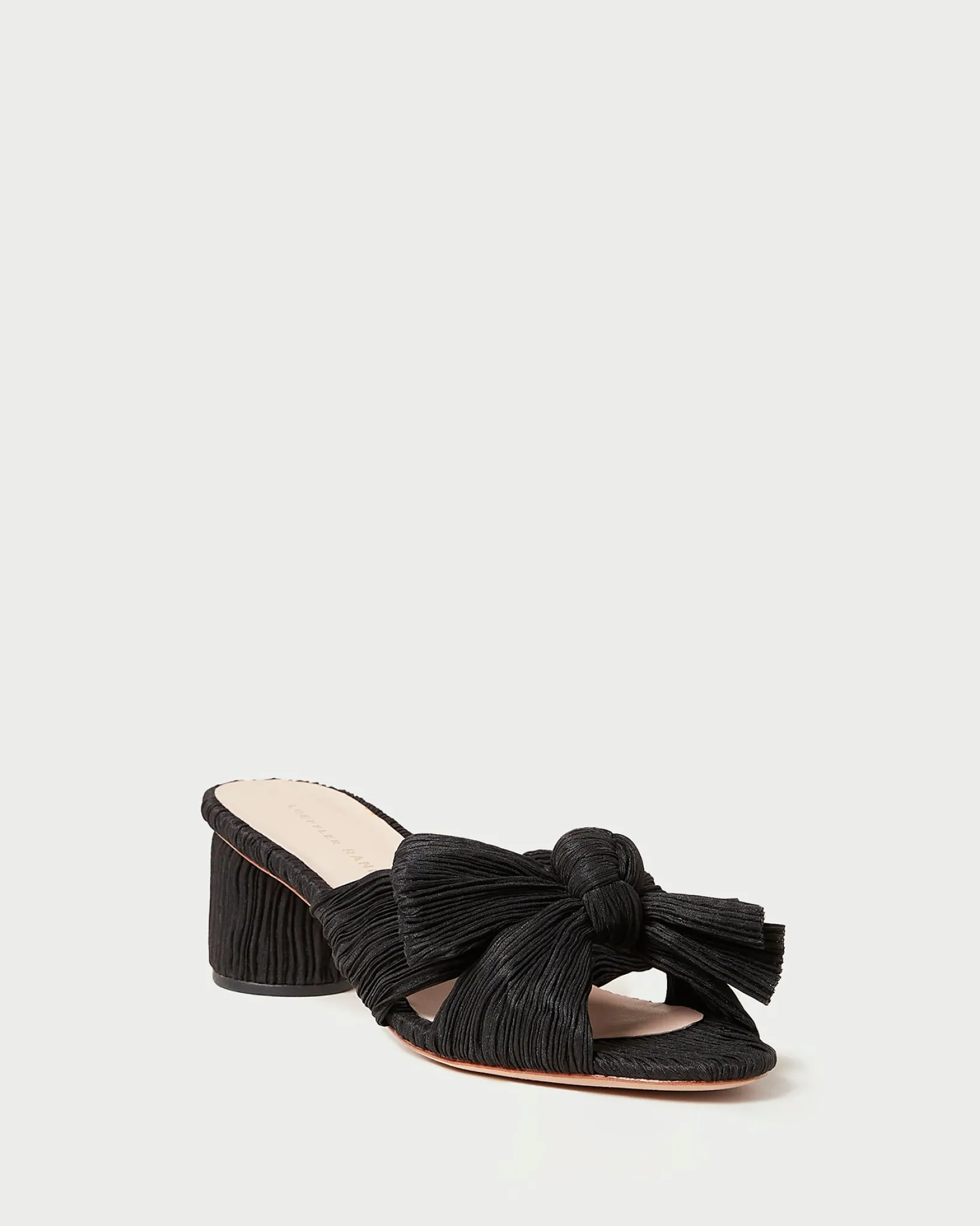 Loeffler Randall Emilia Pleated Bow Heel Gold