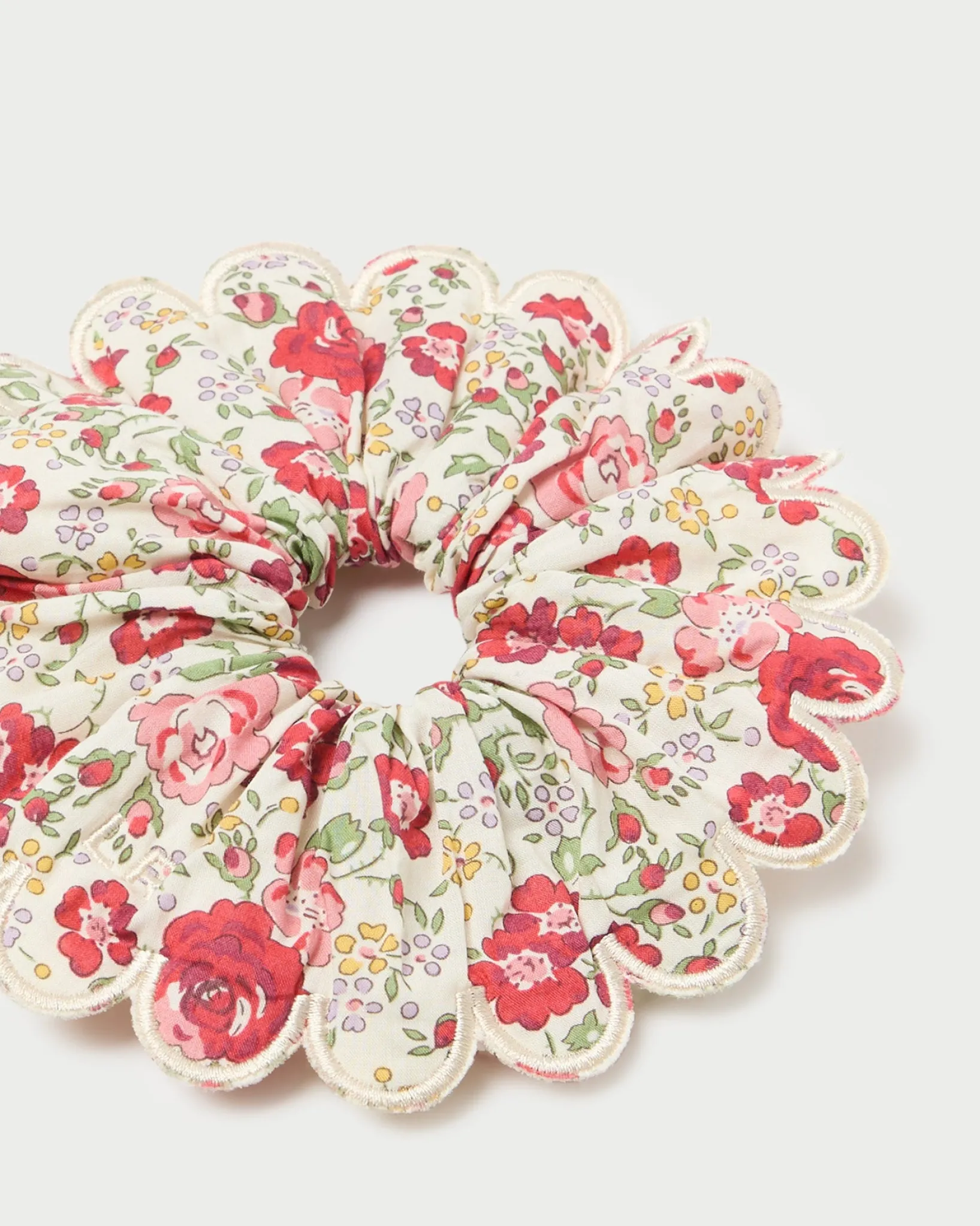 Hot Loeffler Randall Frankie Scallop Scrunchie Red Gingham