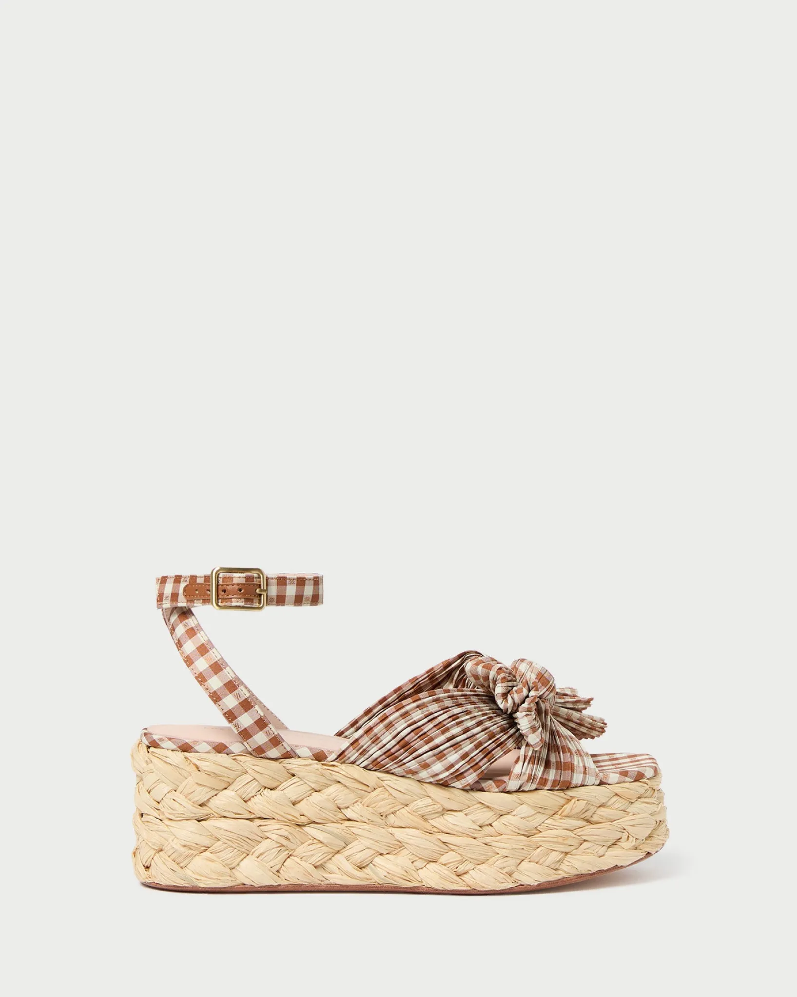 New Loeffler Randall Gaby Pleated Bow Espadrille Natural