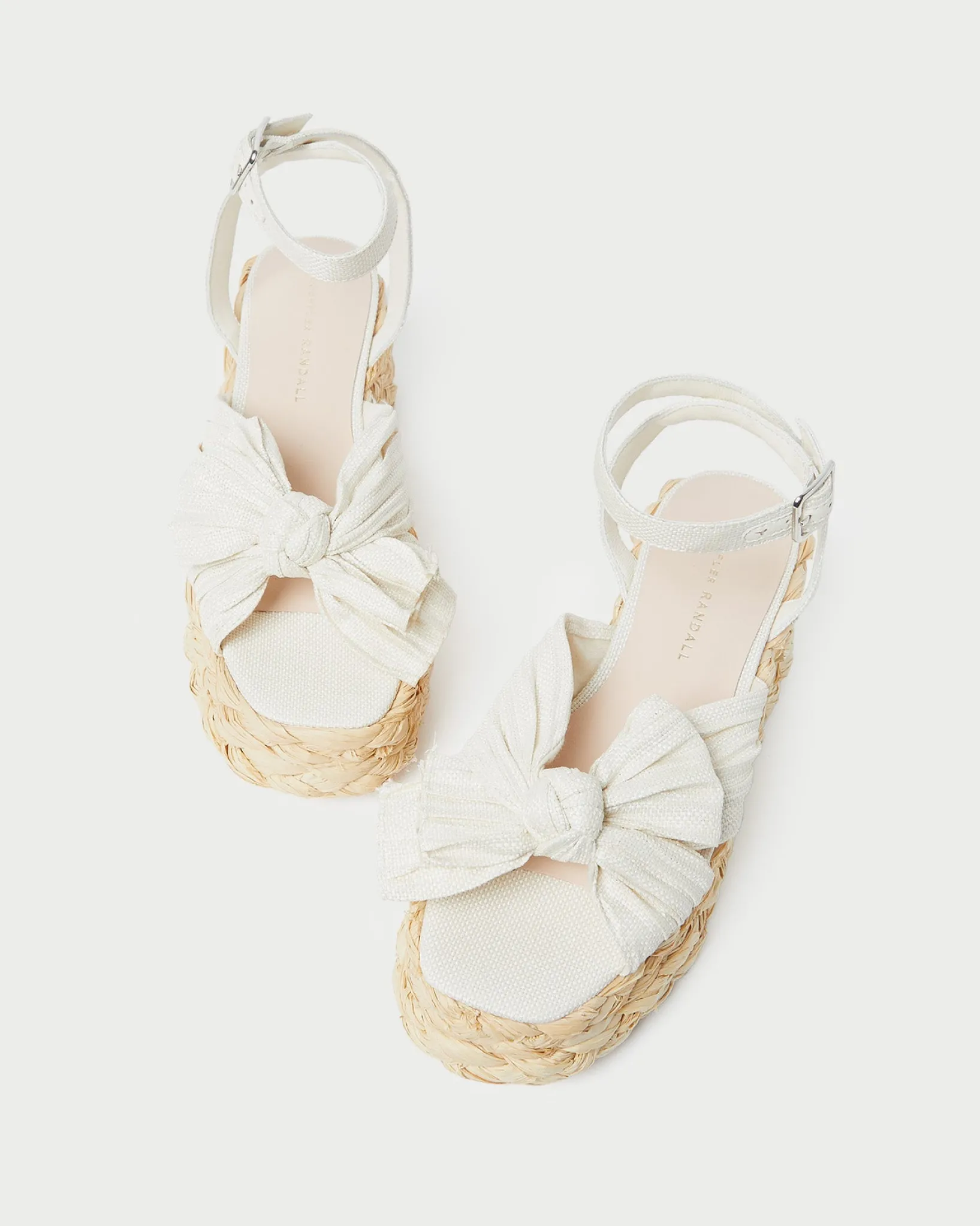 New Loeffler Randall Gaby Pleated Bow Espadrille Natural