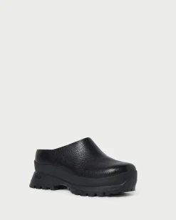 Hot Loeffler Randall Gemma Black Leather Lug Mule Black />