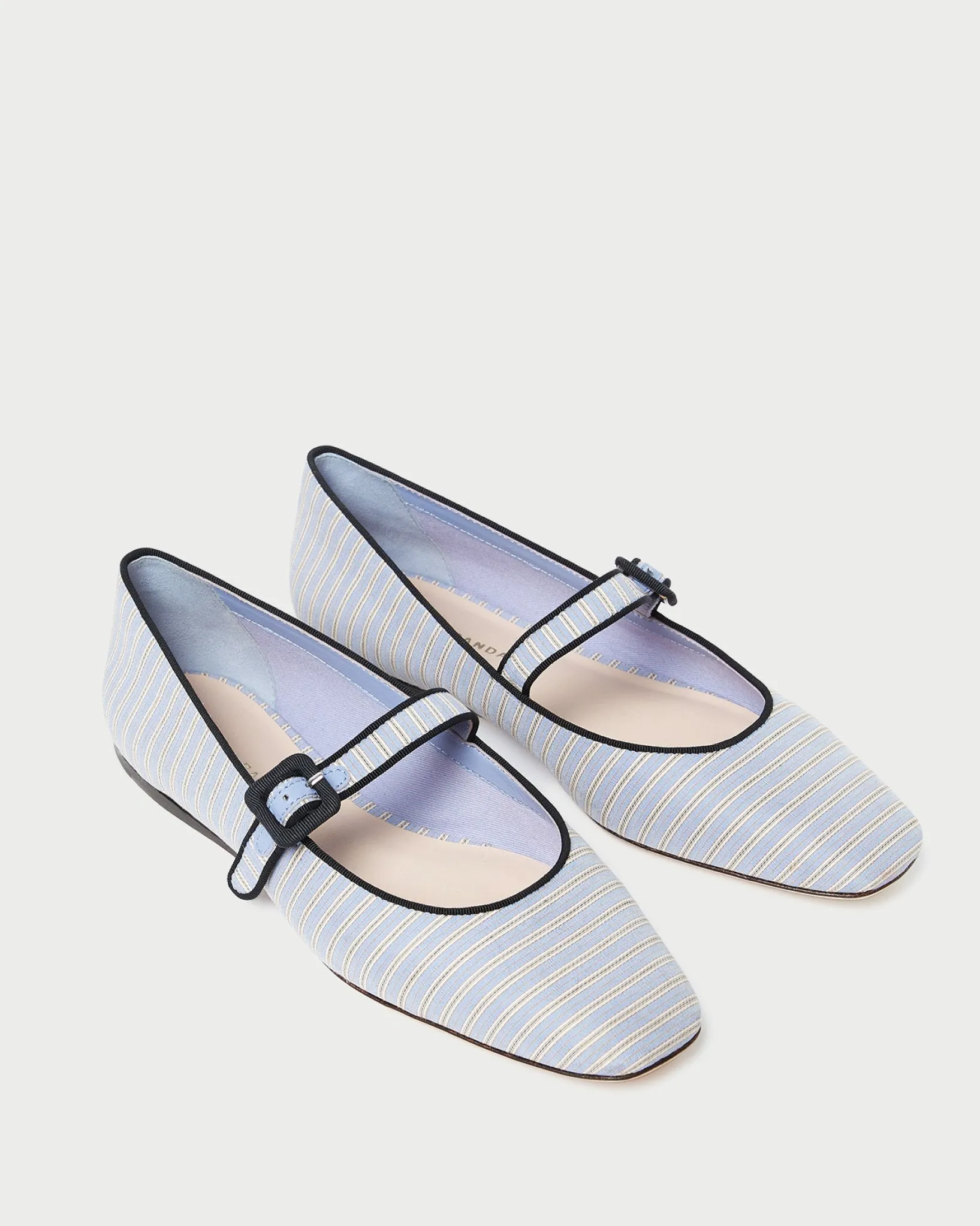 Clearance Loeffler Randall Ginger Blue Stripe Mary Jane Blue/Cream Stripe