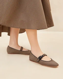 New Loeffler Randall Ginger Brown Moiré Mary Jane Black/Brown/Black