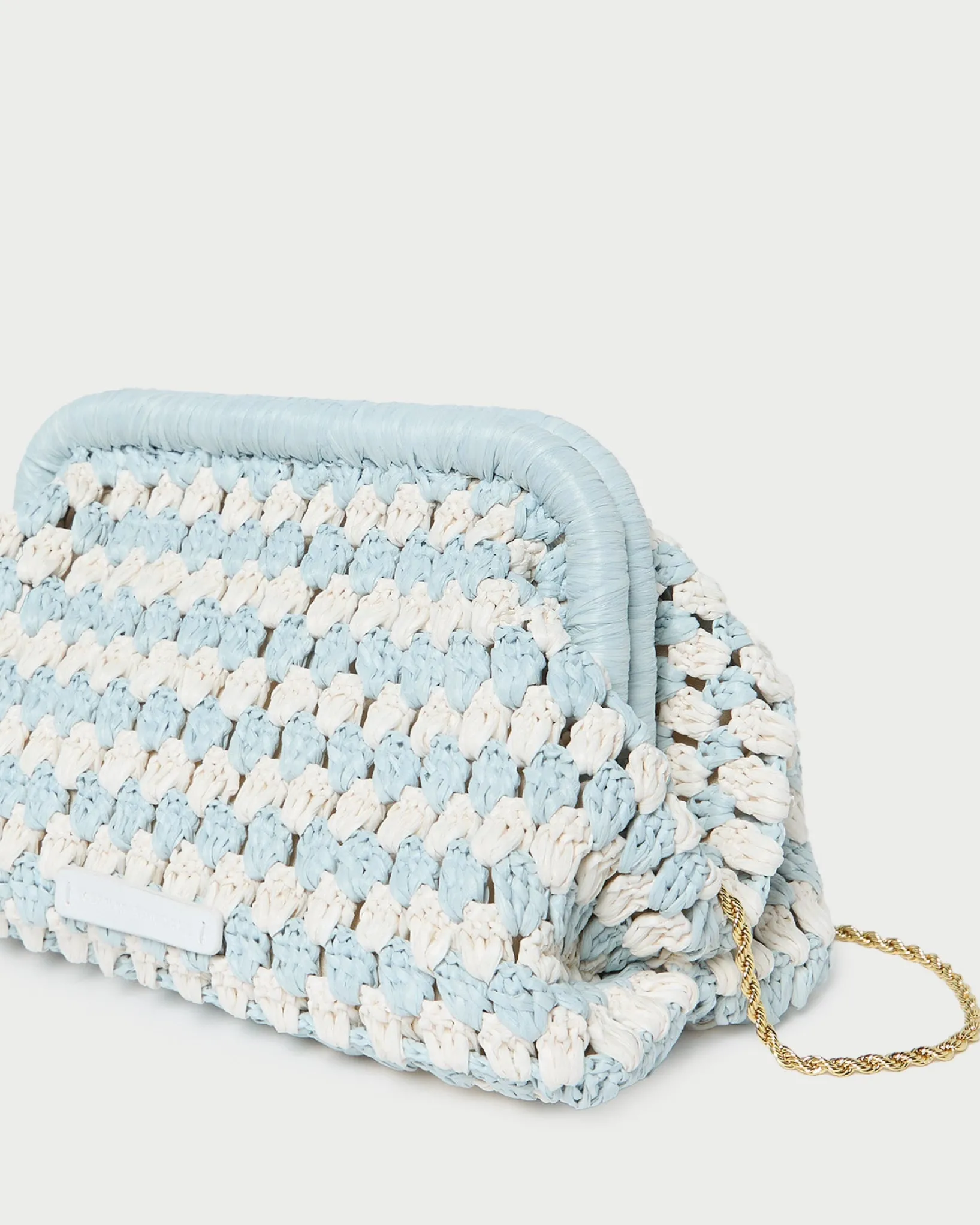 Sale Loeffler Randall Glenda Blue/Cream Crochet Clutch Cream/Blue