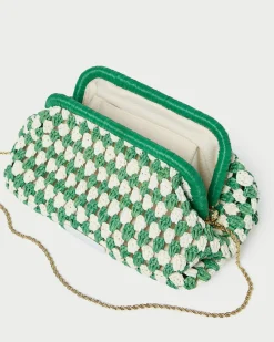 Sale Loeffler Randall Glenda Blue/Cream Crochet Clutch Cream/Blue