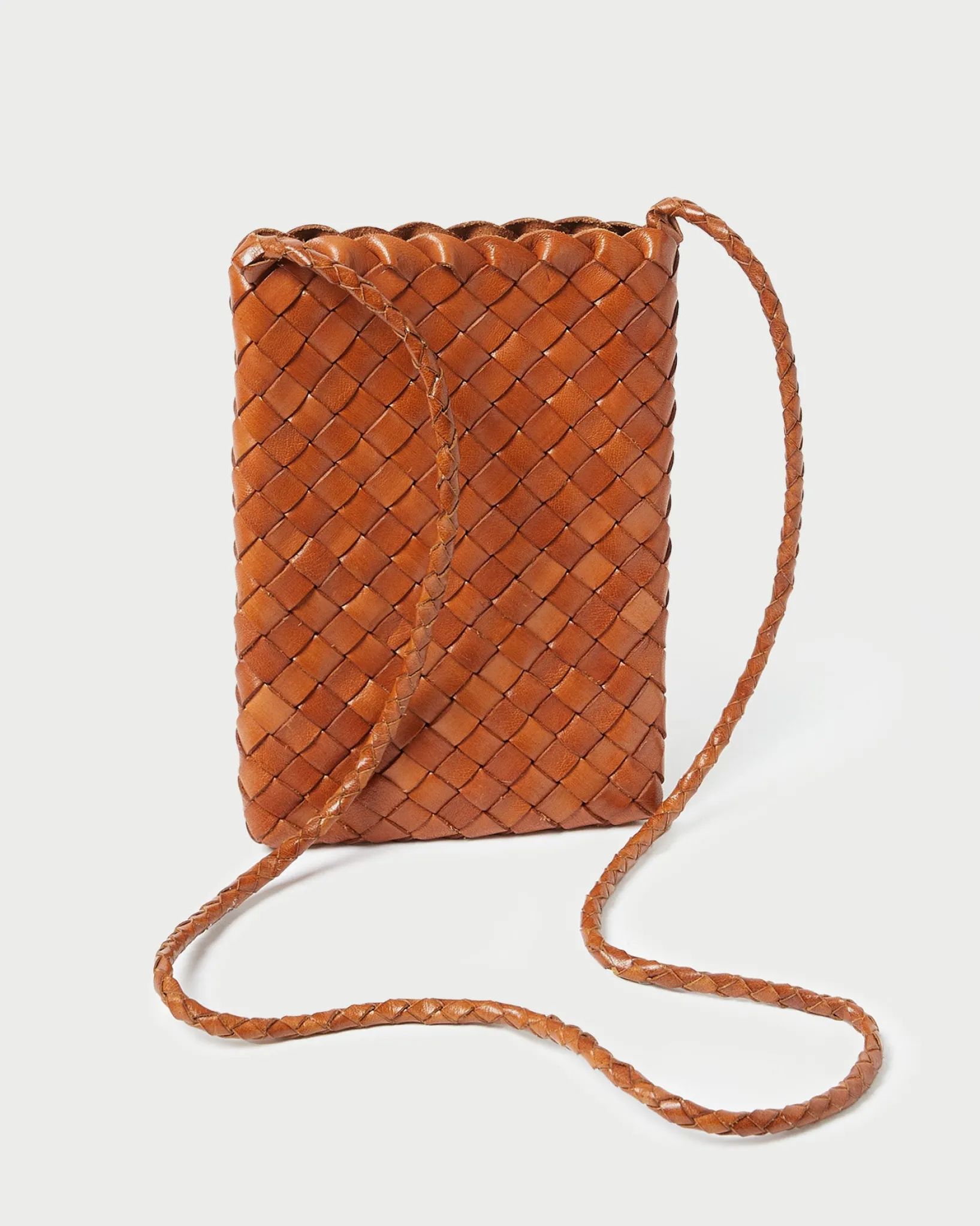 Loeffler Randall Grace Emerald Woven Crossbody White