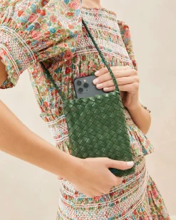 Loeffler Randall Grace Emerald Woven Crossbody White
