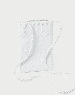 Loeffler Randall Grace Emerald Woven Crossbody White