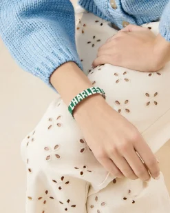 Loeffler Randall Green/White 'Charleston' Bracelet White/Green /><noscript><img width=