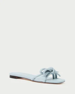 Discount Loeffler Randall Hadley Leather Bow Sandal Blue