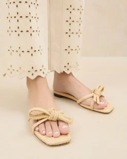 Discount Loeffler Randall Hadley Leather Bow Sandal Blue