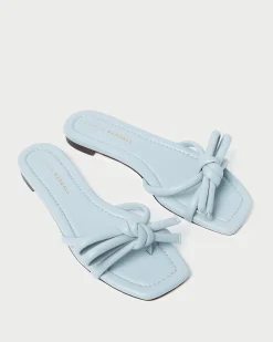 Discount Loeffler Randall Hadley Leather Bow Sandal Blue