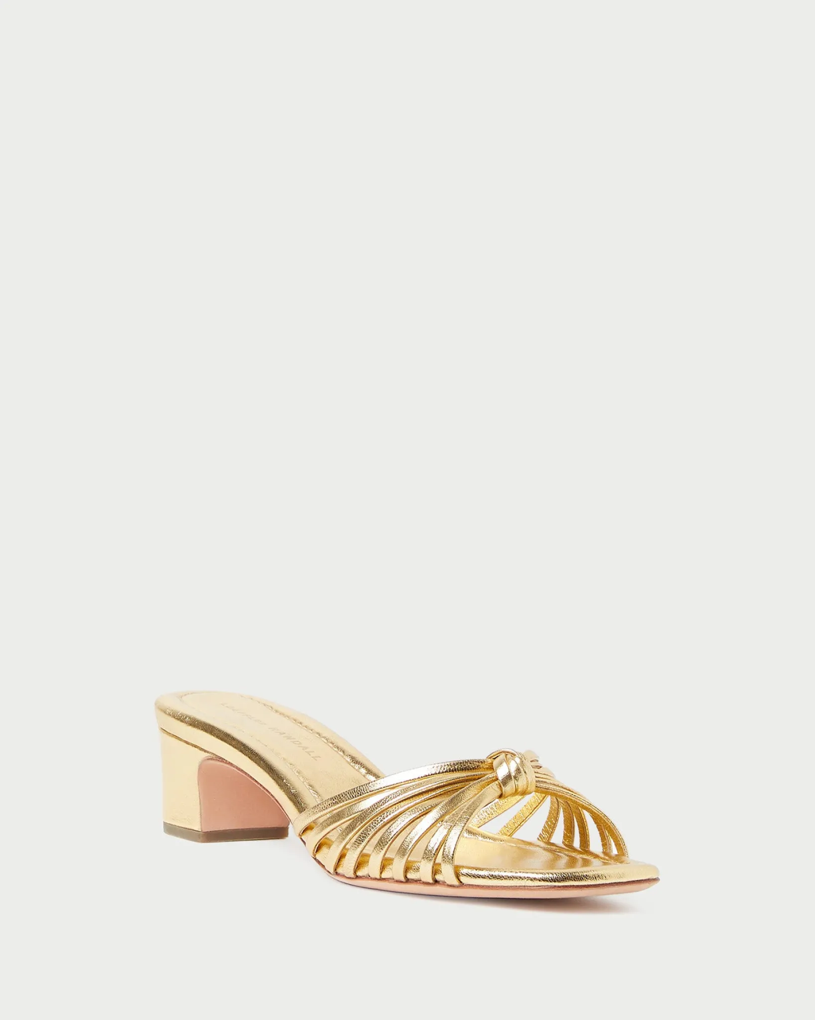 Loeffler Randall Hazel Leather Knot Mule Gold