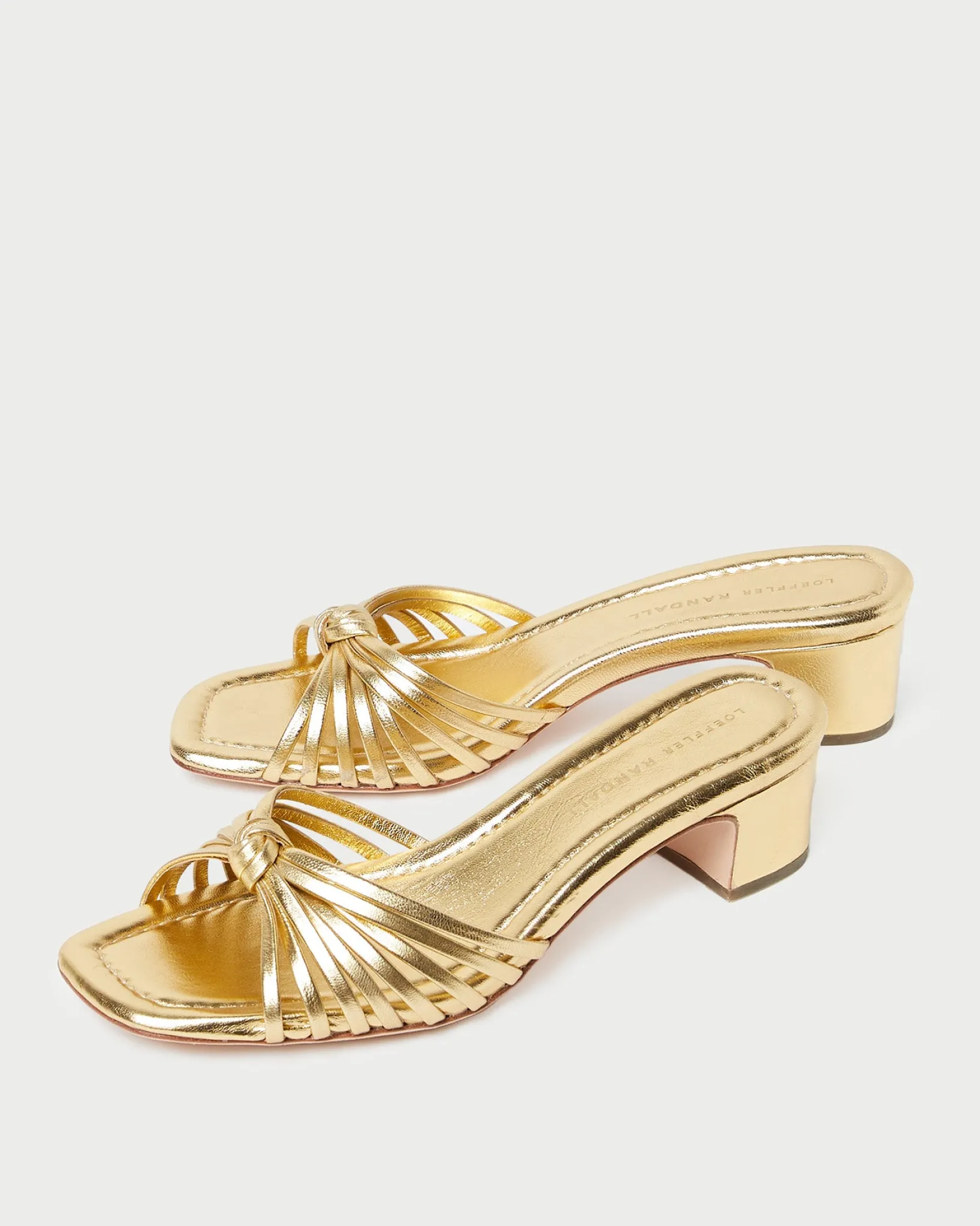Loeffler Randall Hazel Leather Knot Mule Gold