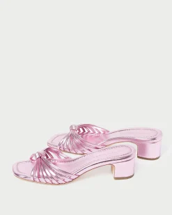 Loeffler Randall Hazel Leather Knot Mule Gold