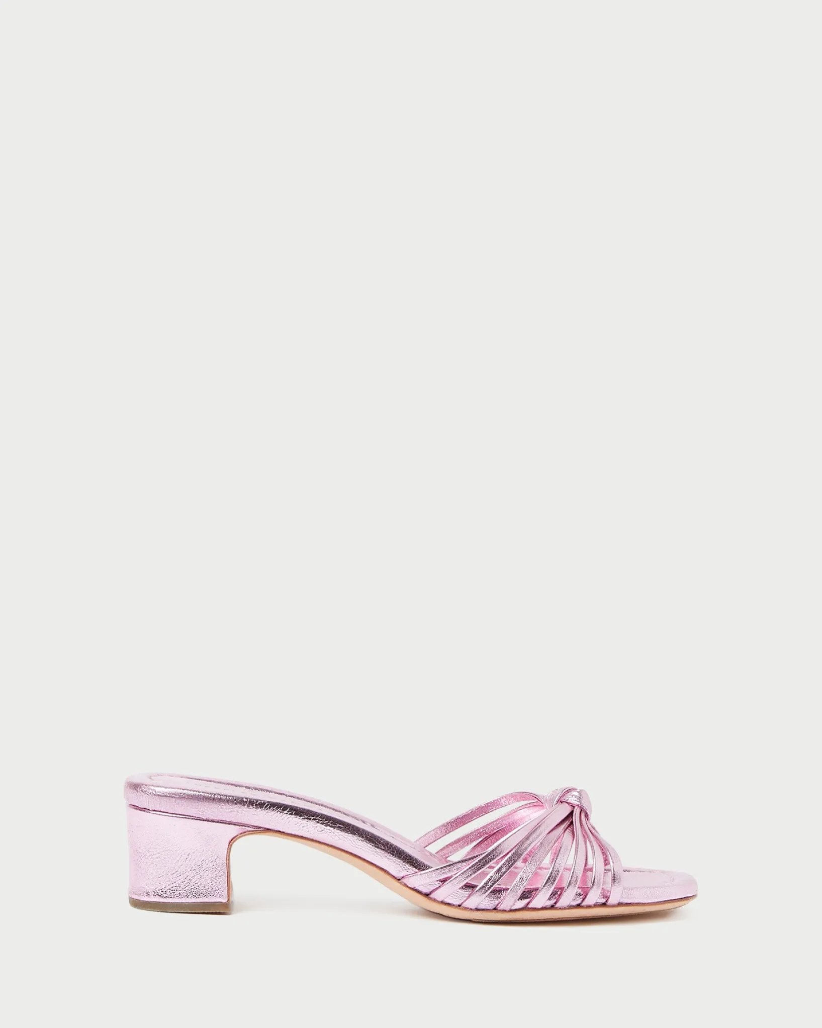New Loeffler Randall Hazel Leather Knot Mule Pink