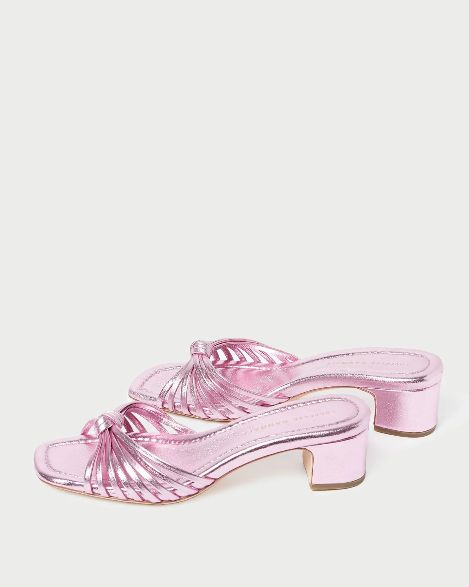 New Loeffler Randall Hazel Leather Knot Mule Pink