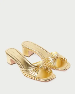 New Loeffler Randall Hazel Leather Knot Mule Pink