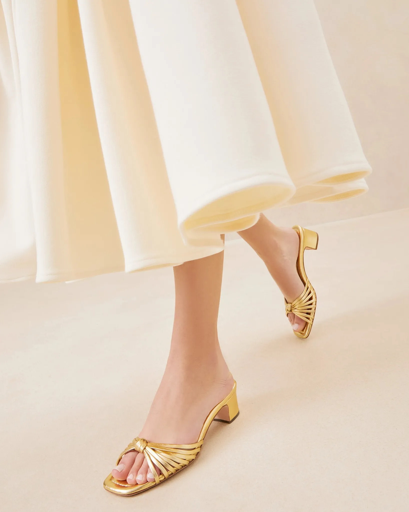 New Loeffler Randall Hazel Leather Knot Mule Pink